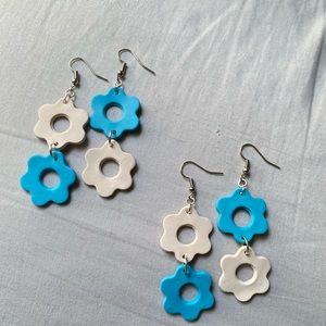 Handmade flower polymer clay earrings